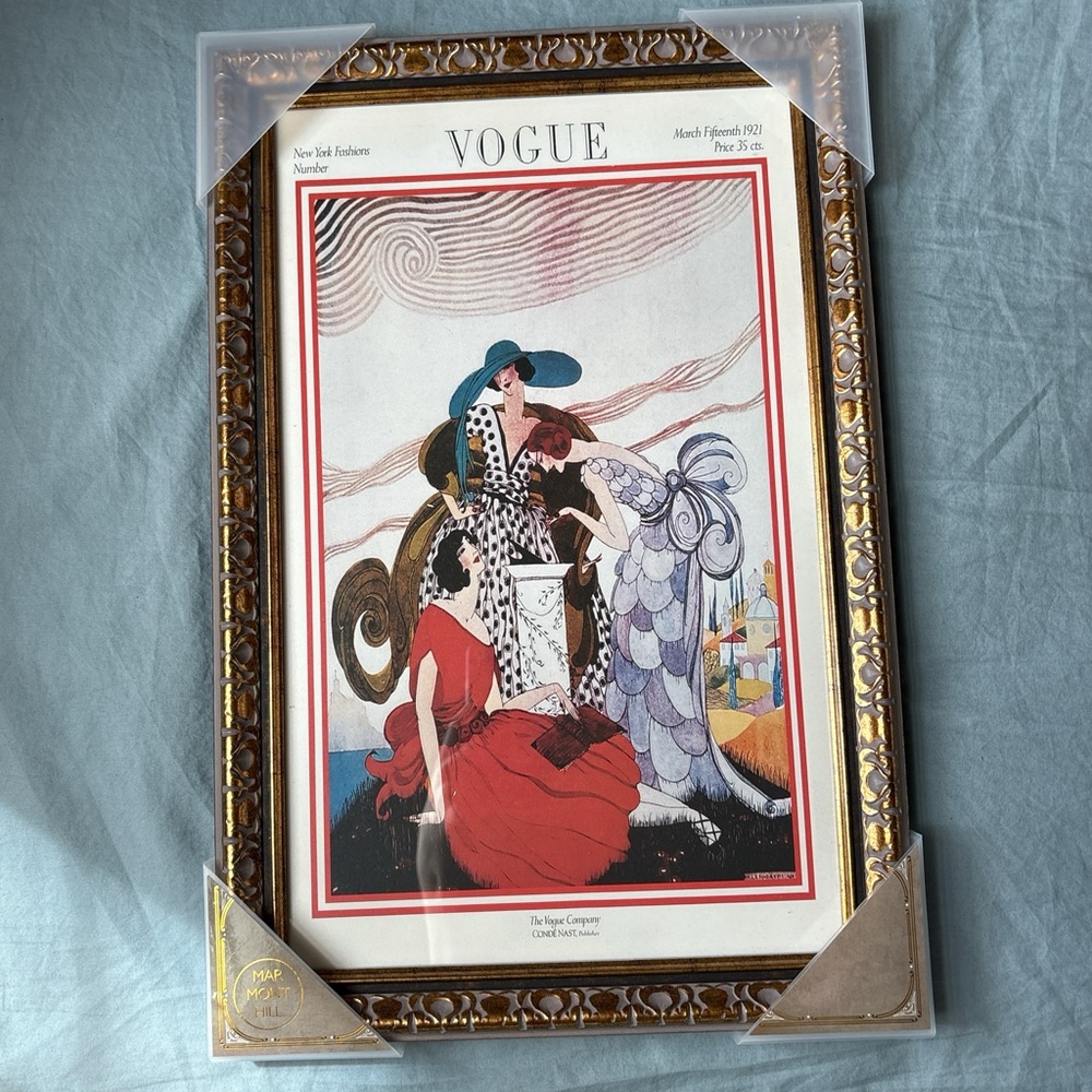 Vogue Art Deco Wall Art - Red, Blue, Black